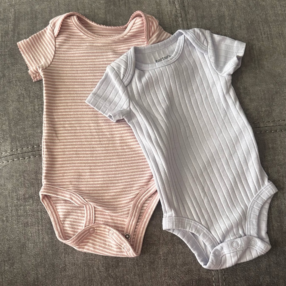 Carter's Pink and purple Bodysuits Soft Cotton One Pieces